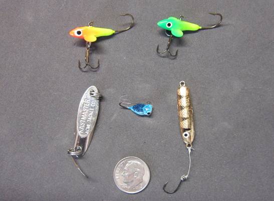 Above: A selection of perch-capable jigs and lures